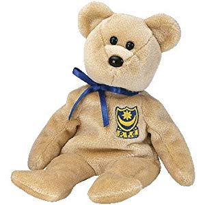 8.5 inch POMPEY the Bear TY Beanie Baby UK Portsmouth Football Club Excl 