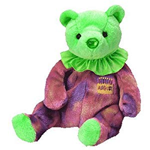 Ty August Birthday Bear Beanie Baby with a Peridot Colored Nose MWMTs 