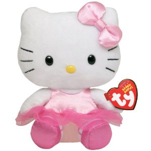 TY Beanie Baby 6" HELLO KITTY PINK Stuffed Animal Plush w/ MWMT's Ty Heart Tags 
