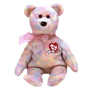 TY Beanie Buddy CELEBRATE The 15yr Anniversary Rainbow Bear Stuffed Animal 
