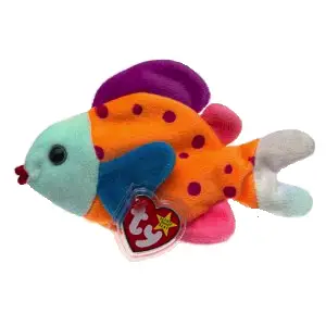 PRISTINE Brand New MINT w/Mint Tags Ty Beanie Baby Lips COLORFUL Fish 