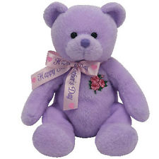 New w/ Code Tag Ty 2.0 Beanie Babies Beanies LOVE TO MOM Purple Bear 2007 