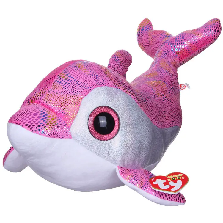  ~NEW~ Glitter Eyes TY Beanie Boos 6" Plush SPARKLES the PINK DOLPHIN 