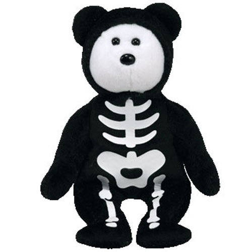 5 Inch Ty Halloweenie Beanie Baby ~ BONESES the Bear MWMT 