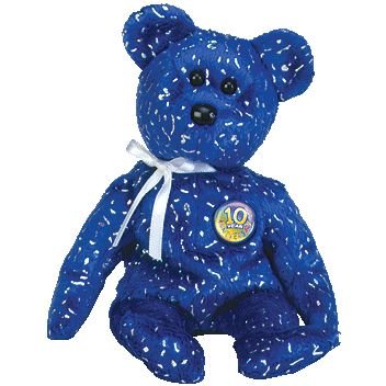 Ty Beanie Baby Decade The Dark Blue Version 10 Year Bear MWMT Vintage Toy 