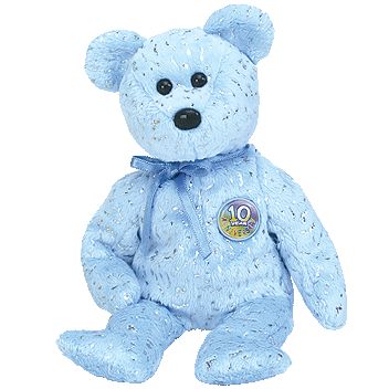 MWMT for sale online Ty 2003 Decade The 10th Anniversary Bear Blue Beanie Baby 