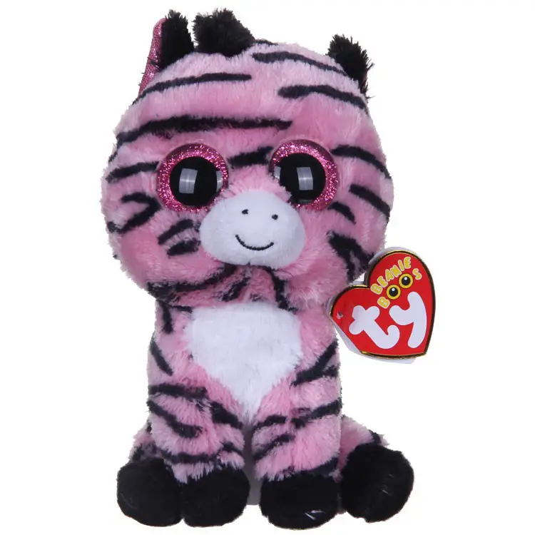 TY Beanie Boos - ZOEY the Pink Zebra (Glitter Eyes) (6 Inch) (No Hang Tag)  Toy