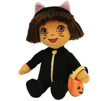 Ty Dora The Explorer Beanie Baby Halloween Cat Suit Pumpkin Bag 2007 3 for sale online 