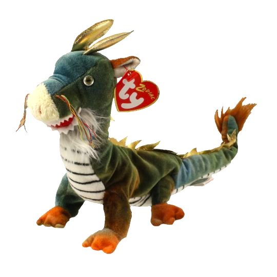 Ty Beanie Baby Zodiac Dragon 2000 Multicolor Plush Stuffed Toy 13 in Bearded for sale online