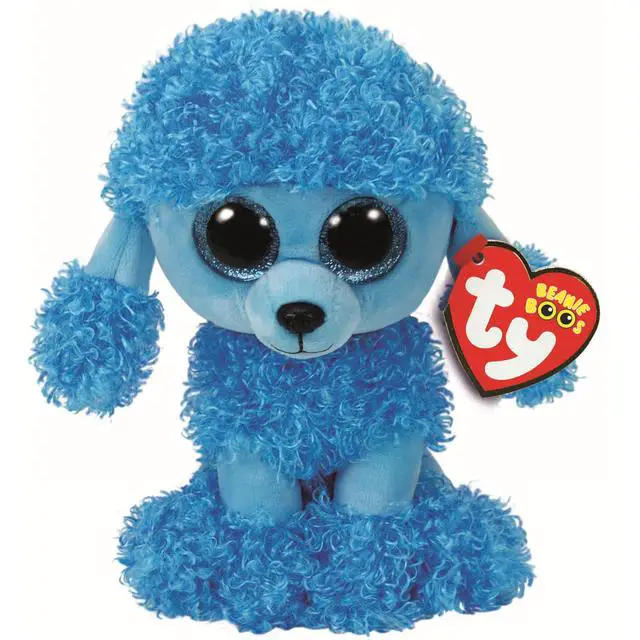 6 Inch Size NWT'S NEW Ty Beanie Boos ~ MANDY the Blue Poodle Dog 