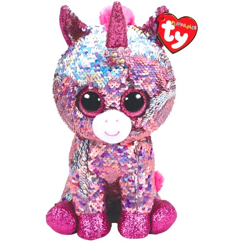 2019 TY Beanie Boos 9" Medium ROSETTE Purple Unicorn Animal Plush w/ Heart Tags