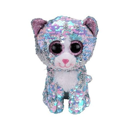 TY Flippable 9" Medium WHIMSY Cat Beanie Boo Color Changing Sequin Plush MWMTs 