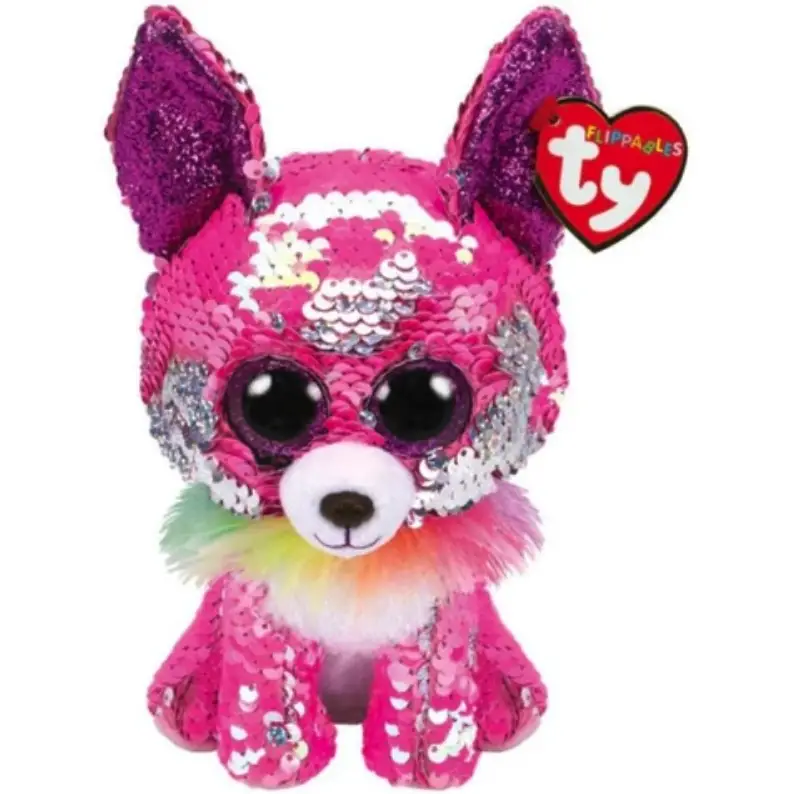 TY Flippables Sequin 9" Medium CHARMED 2020 Valentine's Day Chihuahua Plush MWMT 