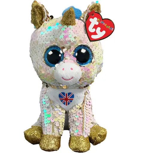 UK Exclusive 6" Beanie Boos 2019 NEW IN HAND Ty FLIPPABLES ~ NOBLE the Unicorn 