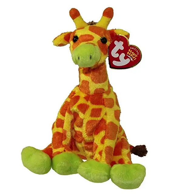 Ty Beanie Ballz Item #38129 NWT Orange and Yellow Toby the Giraffe 