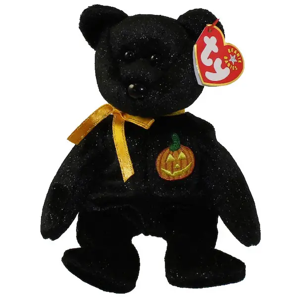 Haunt 2001 Ty Beanie Babie 8in Black Halloween Bear 3up Boys Girls 4377 for sale online 