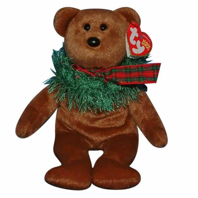 HOLLYDAYS Retired 2005 Ty Beanie Babie Baby Christmas Wreath Bear 3up 40273 for sale online 