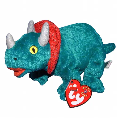 HORNSLY 2000 Ty Beanie Babie 9in Triceratops Dinosaur 3up Boys Girls 4345 for sale online