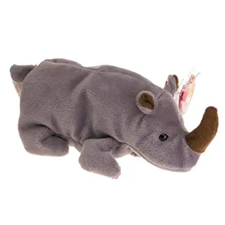TY Beanie Baby Spike Rhino New Plush Rhinoceros Toy Retired Rare PE Pellets NWT 