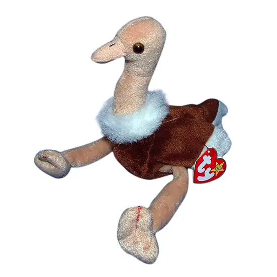 TY Beanie Baby Stretch the Ostrich 1997 Rare with Errors & PVC pellets 