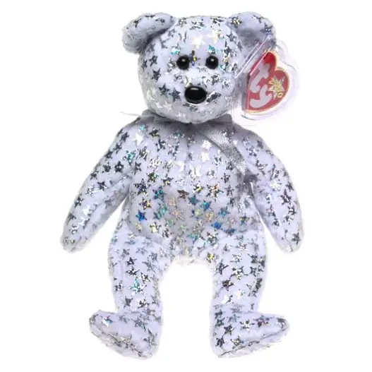 Ty Jingle Beanie Baby The Beginning Bear Silver Sparkle 2002 for sale online 