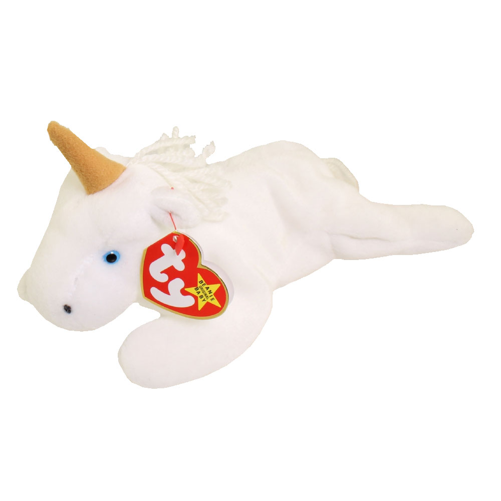 Ty Beanie Babies~4th Generation~Mystic The Unicorn Brown Horn~Good Heart Tag~E4 
