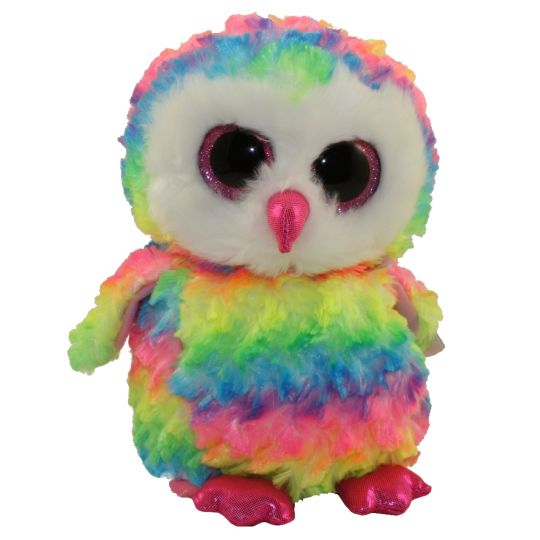 TY BEANIES BOOS  owl Owen Stuffed doll 6" in hand 