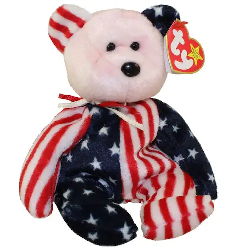 Ty Beanie Baby Spangle The Pink Face USA Patriotic Plush Toy MWMT Free Shipping 