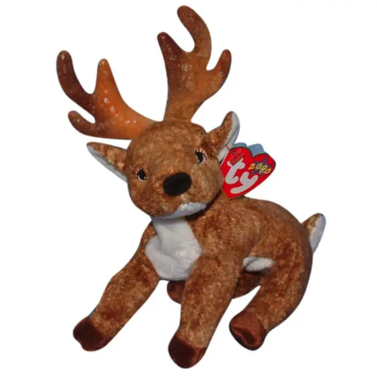 1st 2000 Dec TY Beanie Baby Roxie The Reindeer With Tag Retired   DOB 
