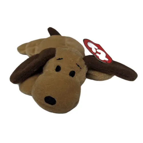 McDonald’s Ty Teenie Beanie Babies BONES Brown Dog 1993 Stuffed Animal Toy 